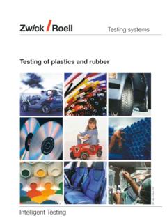 Testing of plastics and rubber - zwick.com.tw