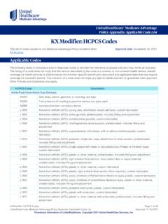 KX Modifier: HCPCS Codes - UHCprovider.com