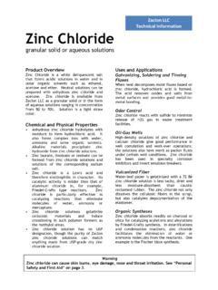 Technical Information Zinc Chloride