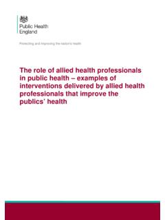 The role of allied health professionals in public health