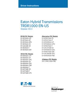 Eaton Hybrid Transmissions TRDR1000 EN-US - Road Ranger