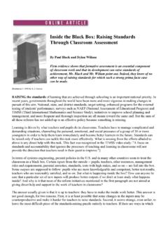 Inside the Black Box: Raising Standards Through Classroom ...