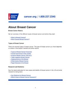 About Breast Cancer - American Cancer Society