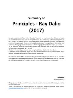 Summary of Principles - Ray Dalio (2017) - Stefano Ivancich