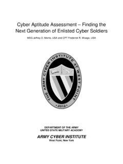 Cyber Aptitude Assessment – Finding the Next Generation of ...