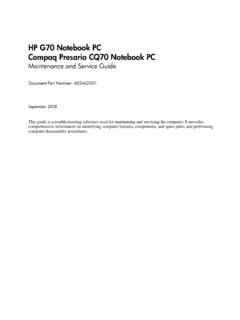 HP G70 Notebook PC Compaq Presario CQ70 …