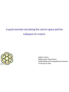 A quick example calculating the column space and the ...