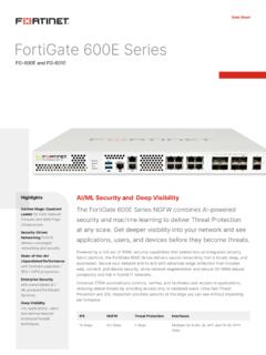 FortiGate 600E Series Data Sheet - fortinet.com