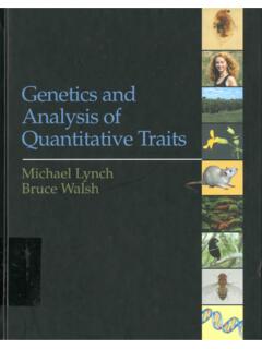 Genetics and Analysis of Quantitative Traits - …