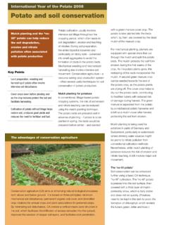 Potato and soil conservation - Food and Agriculture ...
