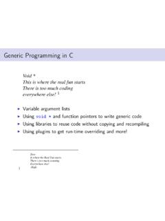 Generic Programming in C - Computer Science