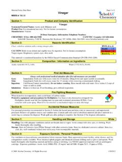 Material Safety Data Sheet Page 1 of 2 Vinegar