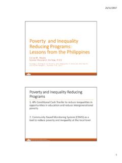 Poverty and Inequality Reducing Programs: Lessons from the ...