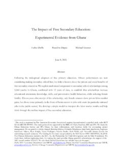 The Impact of Free Secondary Education: Experimental ...