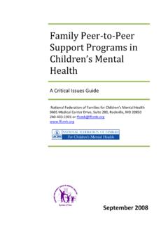Family Peer-to-Peer Support Programs in …