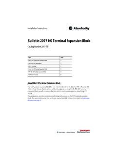 Bulletin 2097 I/O Terminal Expansion Block …