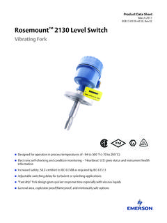 Rosemount 2130 Level Switch Vibrating Fork - Emerson