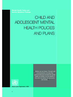 Child &amp; Ado Mental Health c - World Health Organization