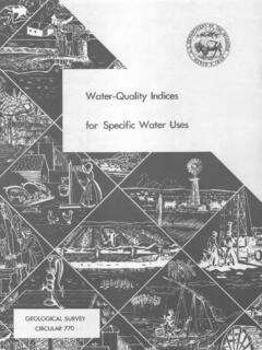 Water-Quality Indices for Specific Water Uses - USGS