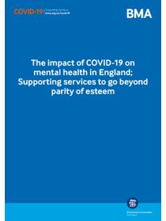 The impact of COVID-19 on mental health in England ...