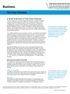 Business Case Analysis - Grand Valley State University