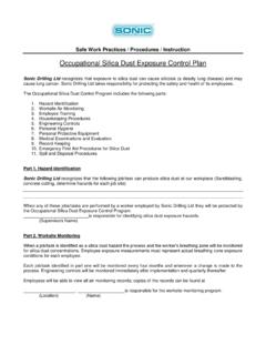 Occupational Silica Dust Exposure Control Plan