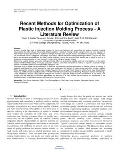 Recent Methods for Optimization of Plastic Injection ...