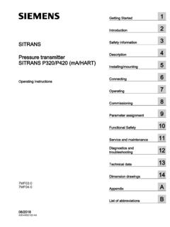SITRANS P320/P420 (mA/HART) - Siemens