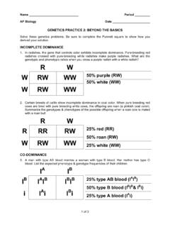 GENETICS PRACTICE 2: BEYOND THE BASICS INCOMPLETE …