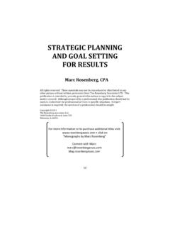 STRATEGIC PLANNING AND GOAL SETTING FOR …