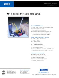 MP-7 Series Portable Yard Saws - EIDE Machinery