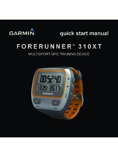FORERUNNER 310XT - Garmin International