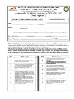 Kentucky Fire Fighter I Certification - kyffcert.com