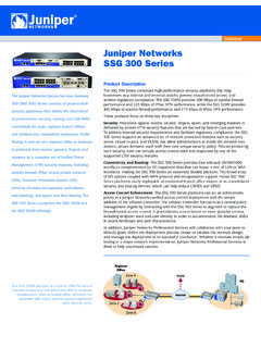 Juniper Networks SSG 300 Series Data Sheet - CC