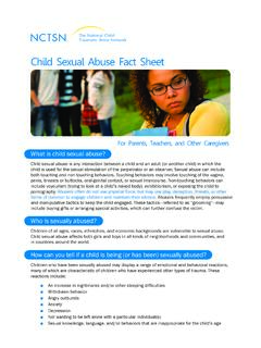 Child Sexual Abuse Fact Sheet - Medical University of ...