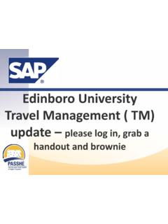Edinboro University Travel Management ( TM) update ...