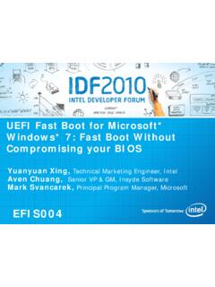 EFIS004-Fast boot with UEFI and Win 7 - Intel