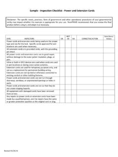 Sample - Inspection Checklist - Power and Extension Cords