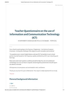 Teacher Questionnaire on the use of Information and ...