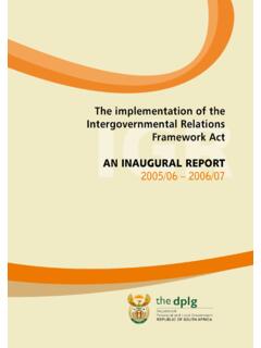 Intergovernmental Relations IGR The implementation of …