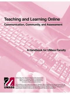 Teaching and Learning Online - UMass Amherst