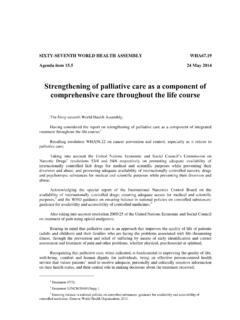 Strengthening of palliative care as a component of ...