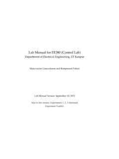 Lab Manual for EE380 (Control Lab) - IIT Kanpur