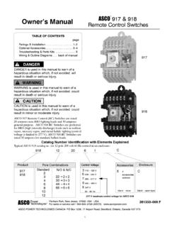 Owner’s Manual 917 &amp; 918 Remote Control Switches