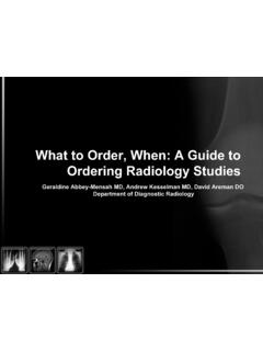 What to Order, When: A Guide to Ordering Radiology Studies