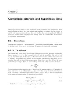 Con dence intervals and hypothesis tests - mit.edu