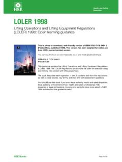 Lifting Operations and Lifting Equipment Regulations ... - HSE