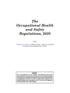 The Occupational Health and Safety Regulations, 2020