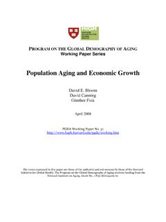 Population Aging and Economic Growth - Harvard University