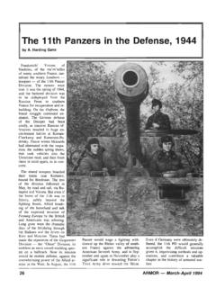The 11th Panzers in the Defense, 1944